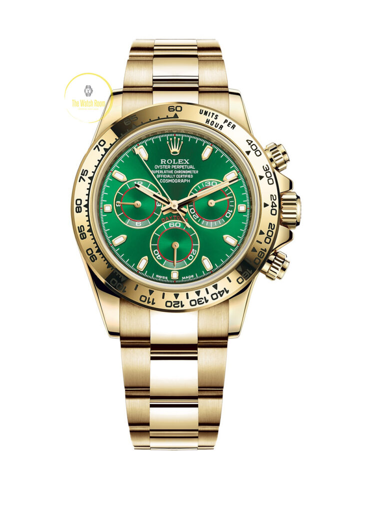 Rolex Cosmograph Daytona Yellow Gold Green Dial - FULL FACTORY STICKERS - 2021